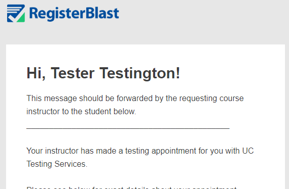 email to student