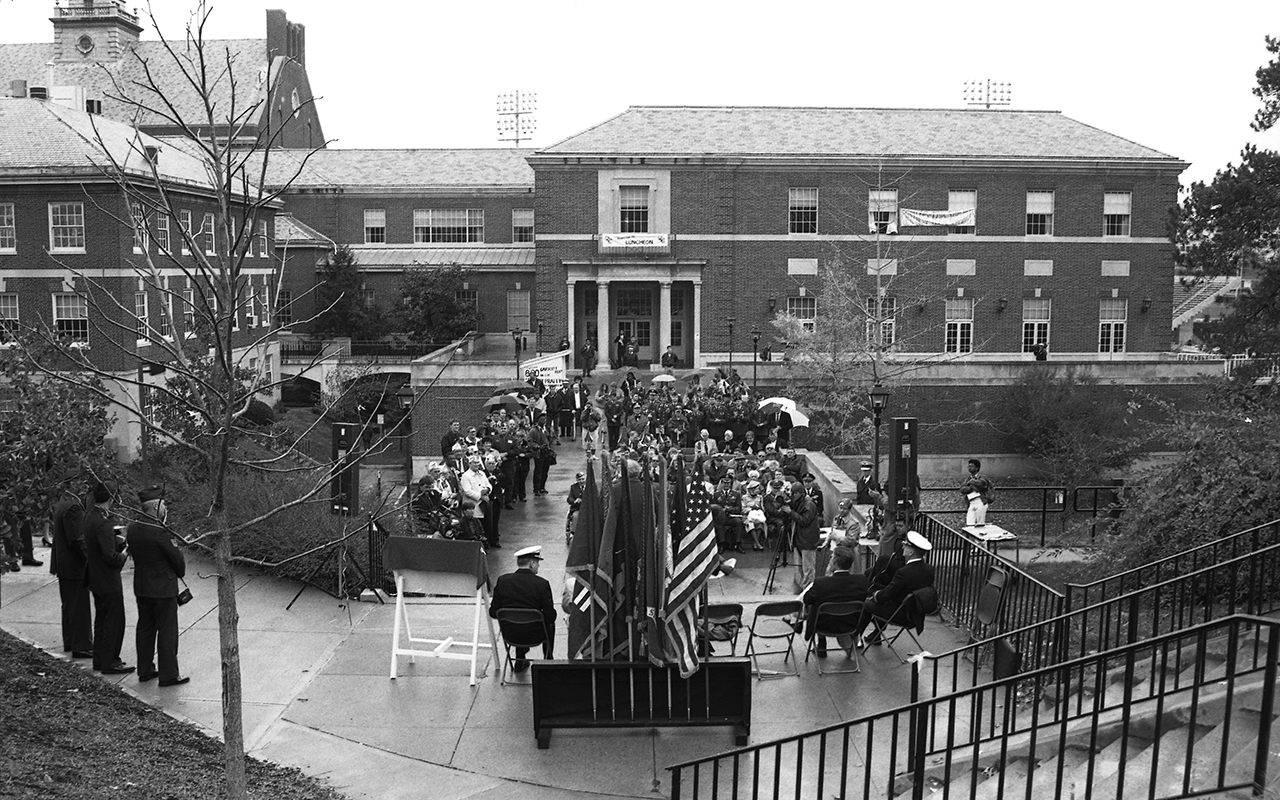 Celebrating Veterans Day on the TUC in the early 1940s.