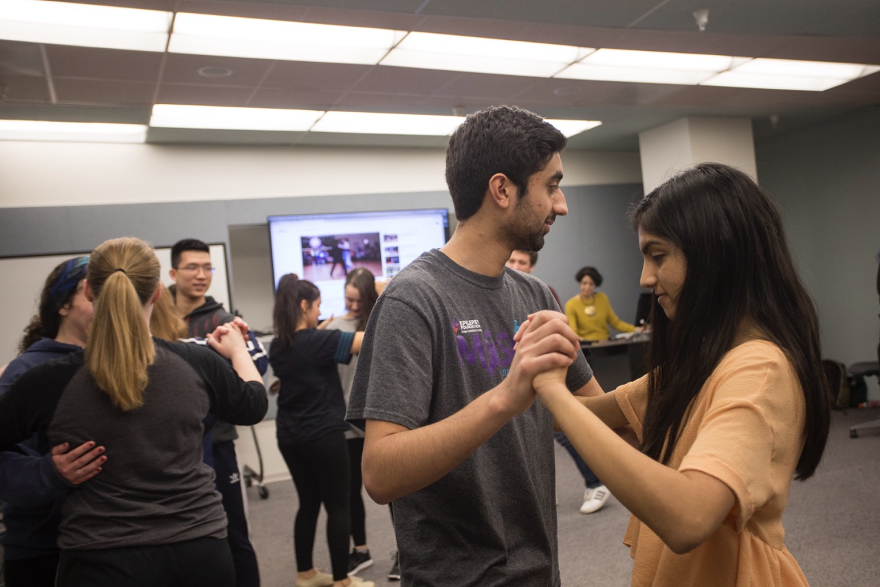 UC students in a tango dance lesson 