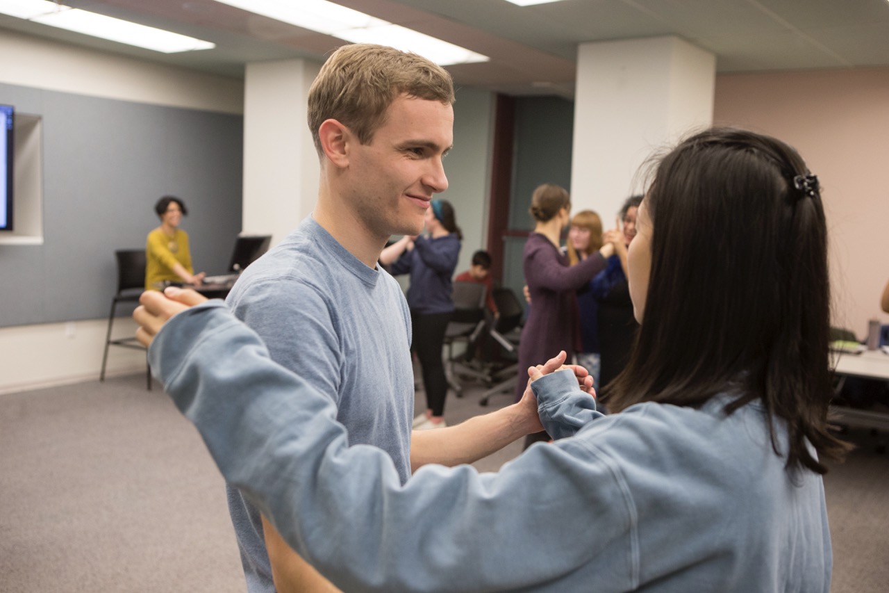 UC students in a tango dance lesson 