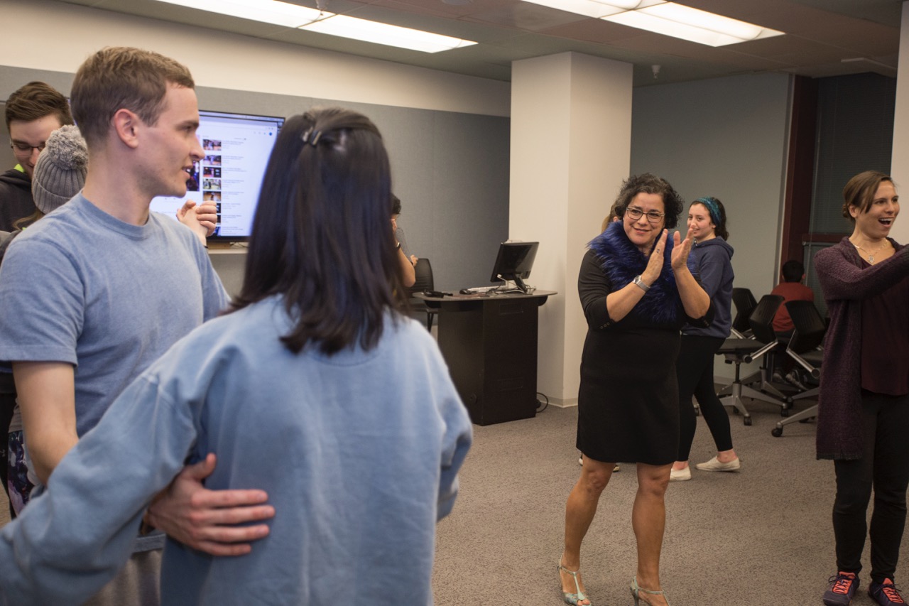 UC students in a tango dance lesson 