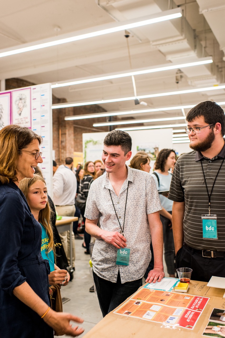 Students at a design competition 