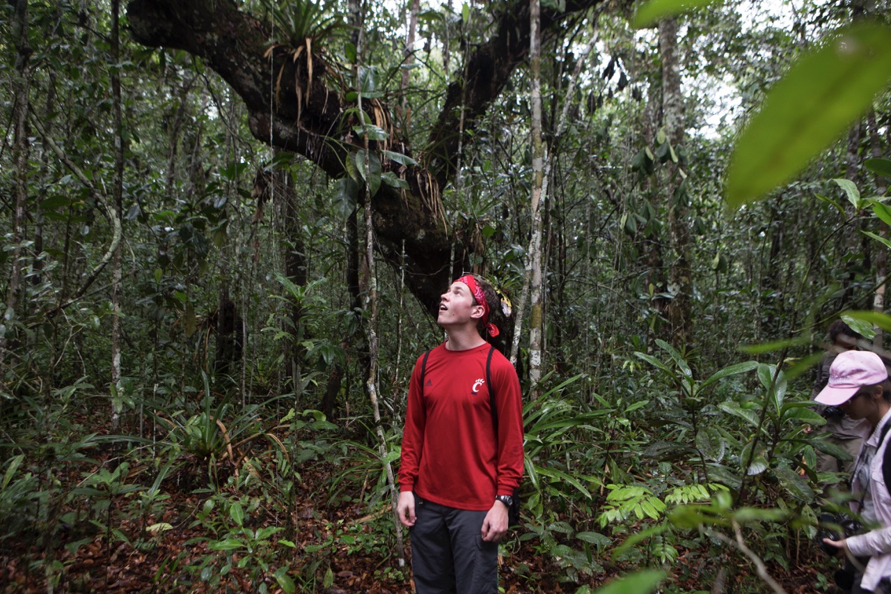 Student in the Amazon forest
