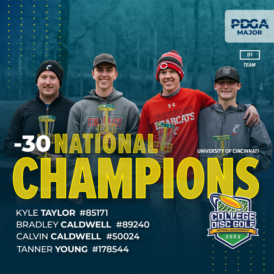 4 students at the Disc Golf national champions