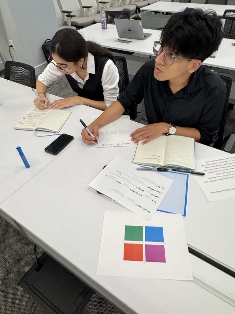 Scholars working on innovative solutions. 