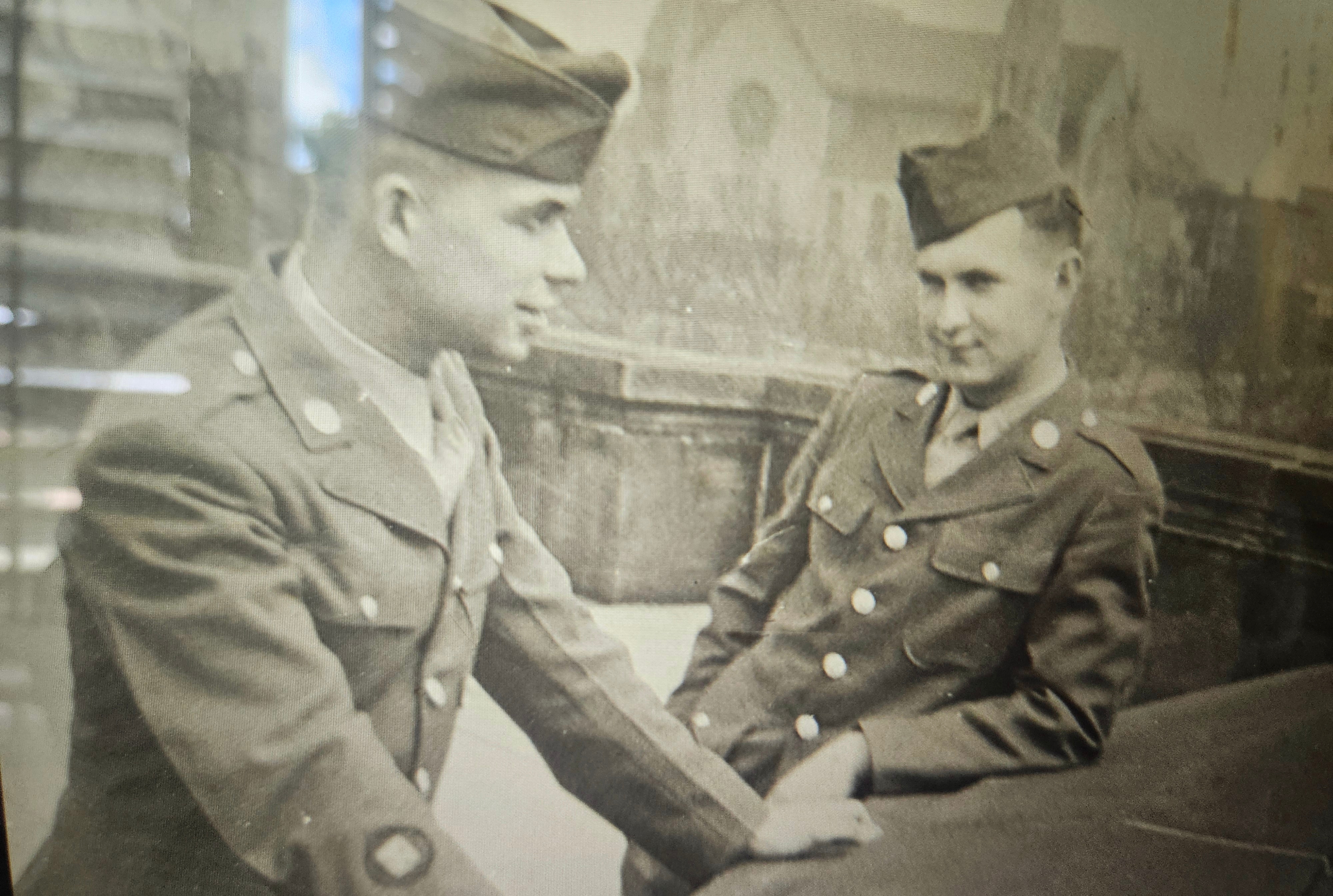 Harold Sullivan with another soldier during World War II.