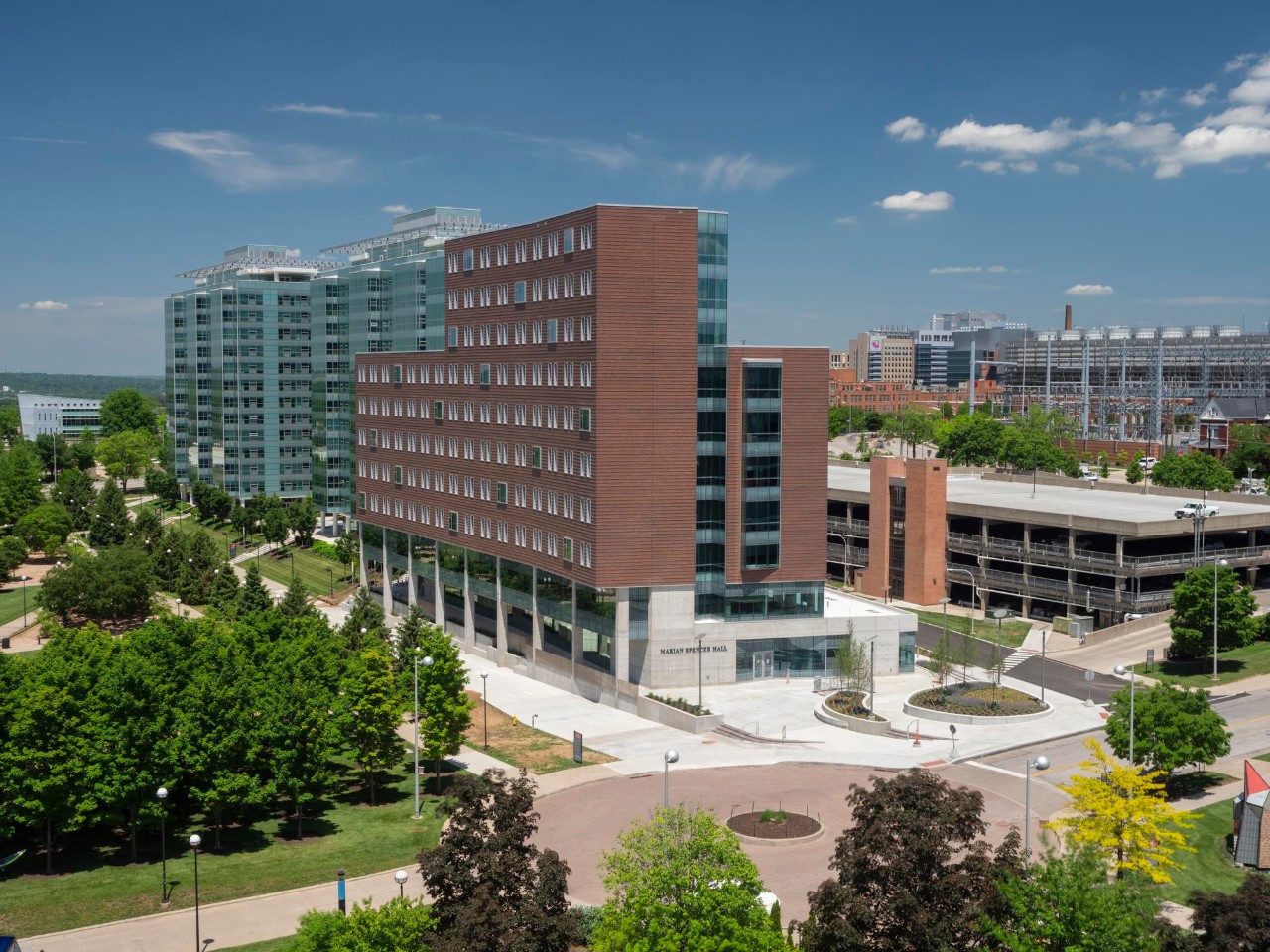 Marian Spenser Hall, elevated view