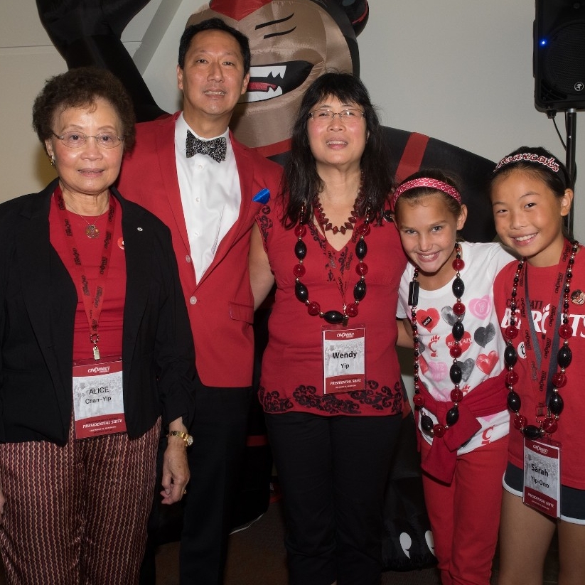 Homecoming weekend, UC vs MIami, pre game reception President Ono and his family
