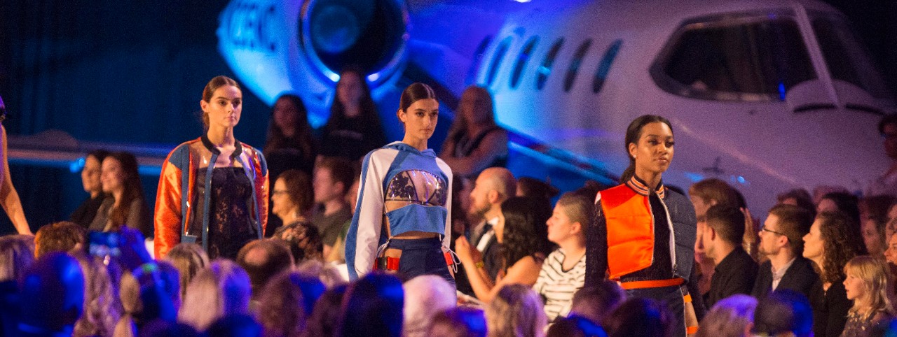 Models walk down runway during the DAAP Fashion Show