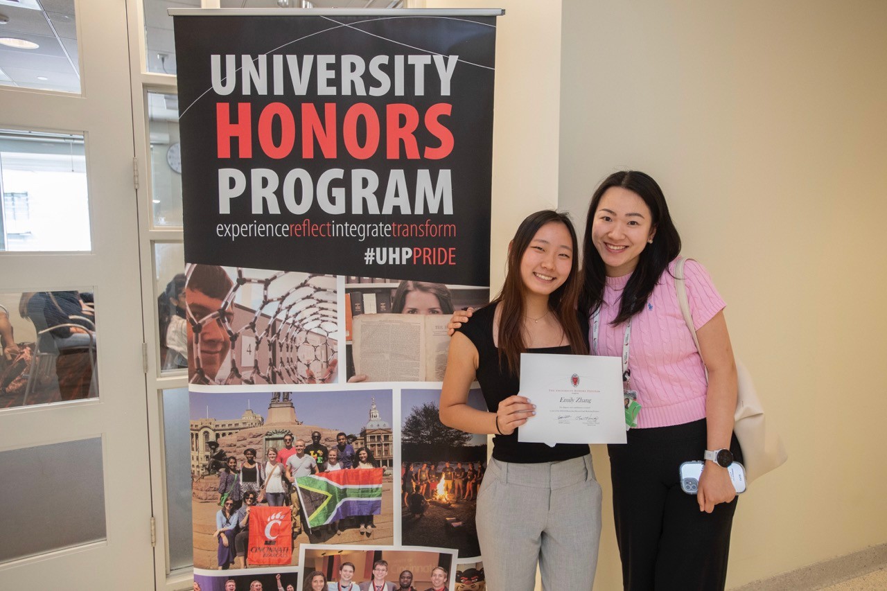 University of Cincinnati honor students participated in the Podium Presentations Victoria Cullen class Wednesday April 17, 2024 at Tangeman University Center (TUC). Photos by Joseph Fuqua II 
