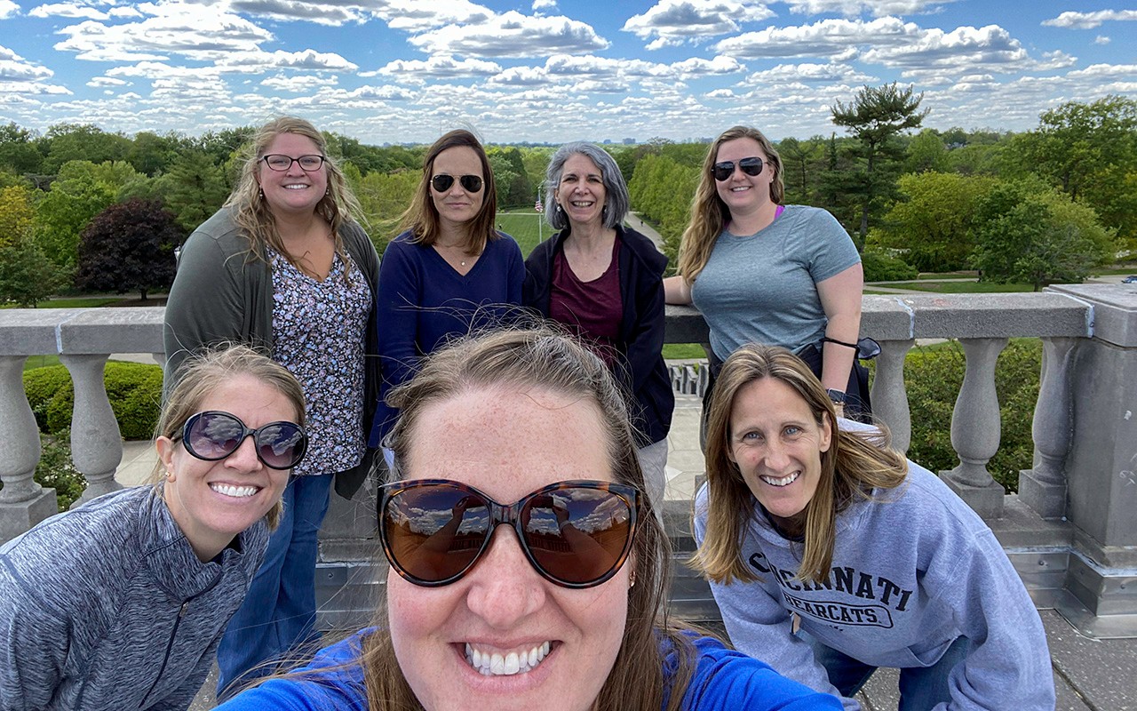 Healthy UC Team hiking at Ault Park