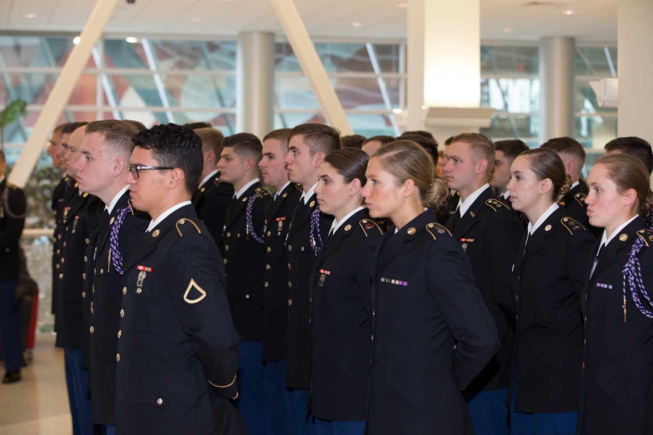 Dr. Neville Pinto, University of Cincinnati president spoke during the Veterans Day ceremony at (TUC) Tangeman University Center November 9, 2018. UC/Joseph Fuqua II