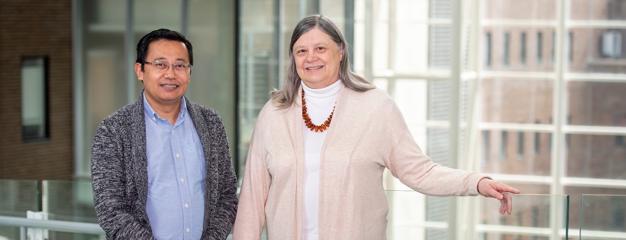 Suman Pradhan, PhD, and Alison Weiss, PhD, are shown in the University of Cincinnati College of Medicine.