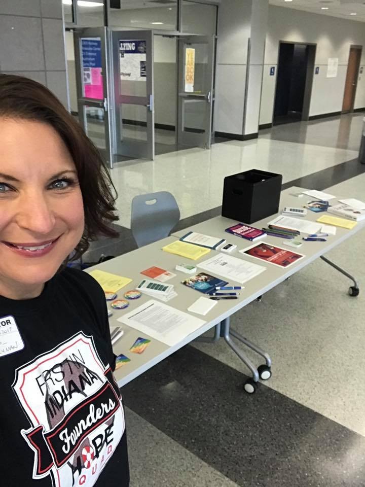 Jennifer Wright-Berryman of the College of Allied Health Sciences at a Hope Squad event at a high school