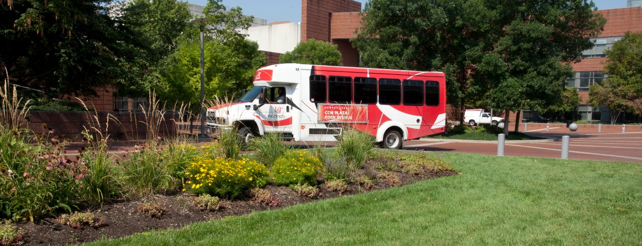 Students boarding UC shuttle