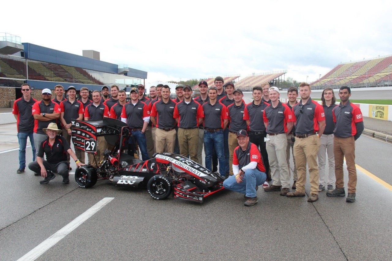 The University of Cincinnati Motorsports team at Michigan International Speedway