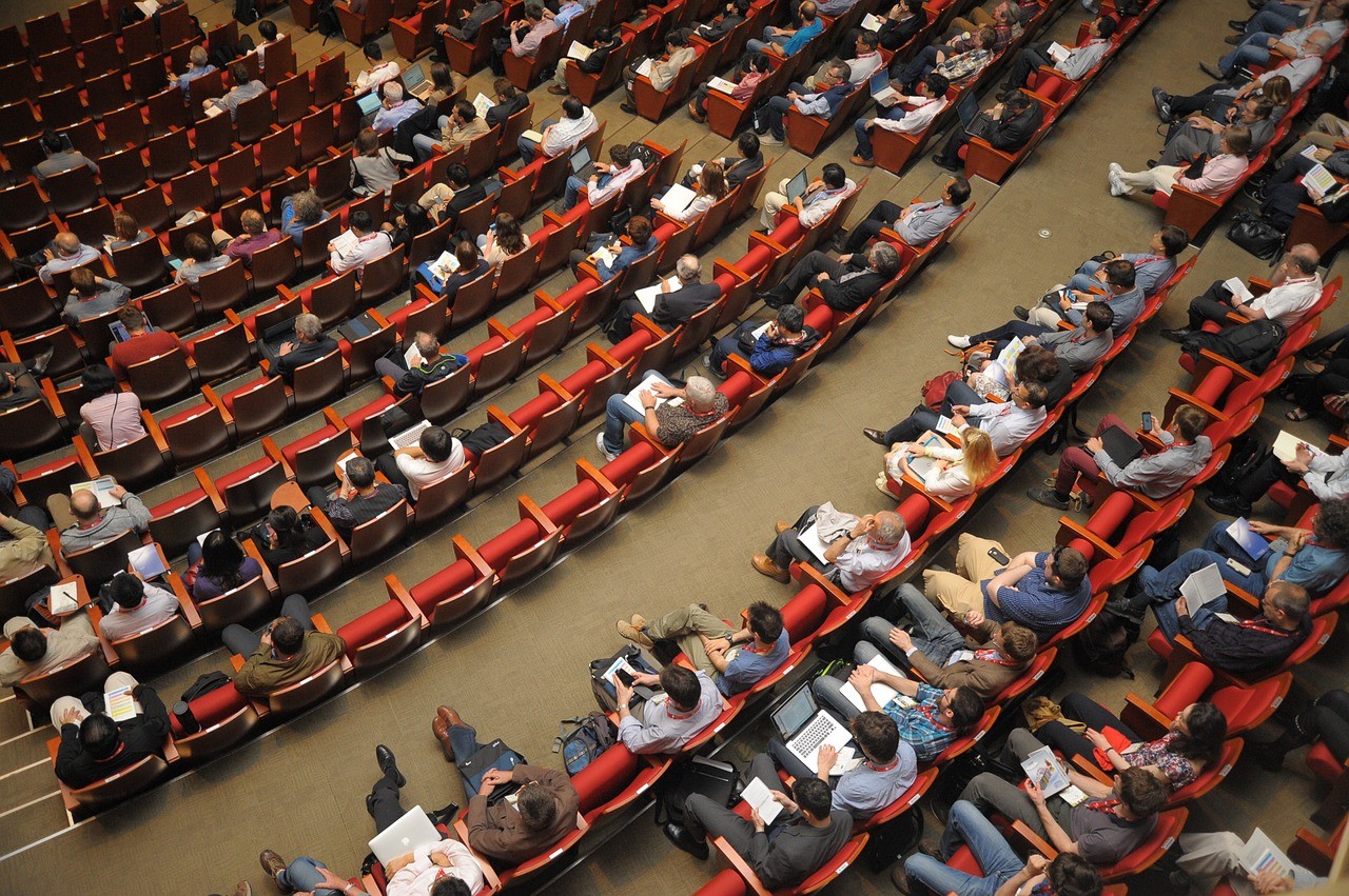 Aerial shot of auditorium