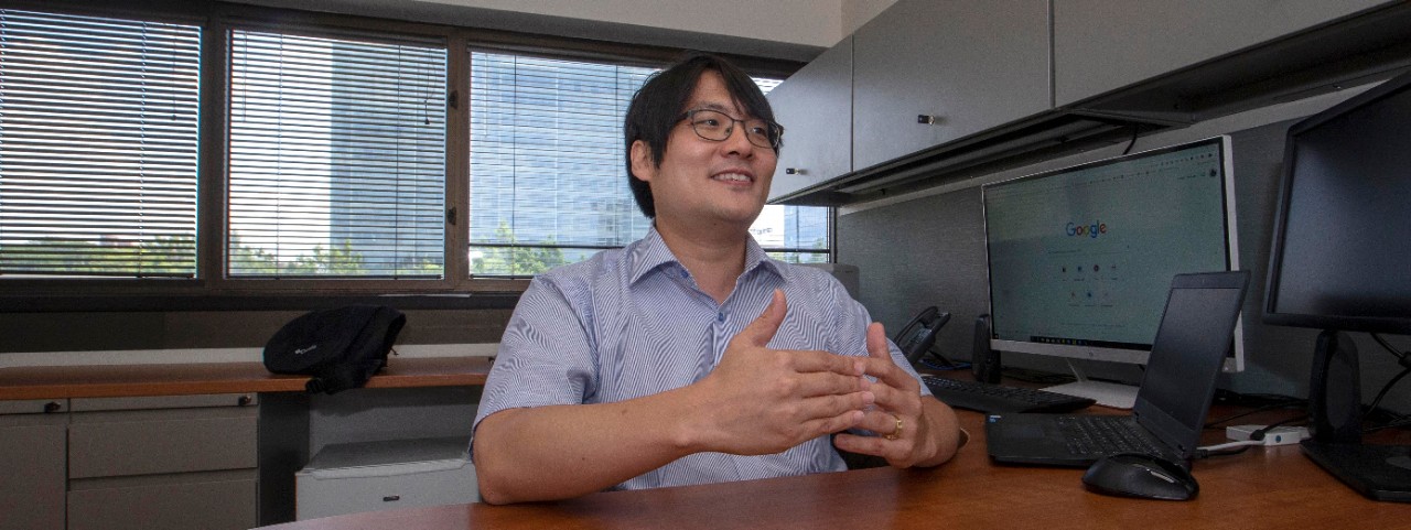 Won Chang in his office.