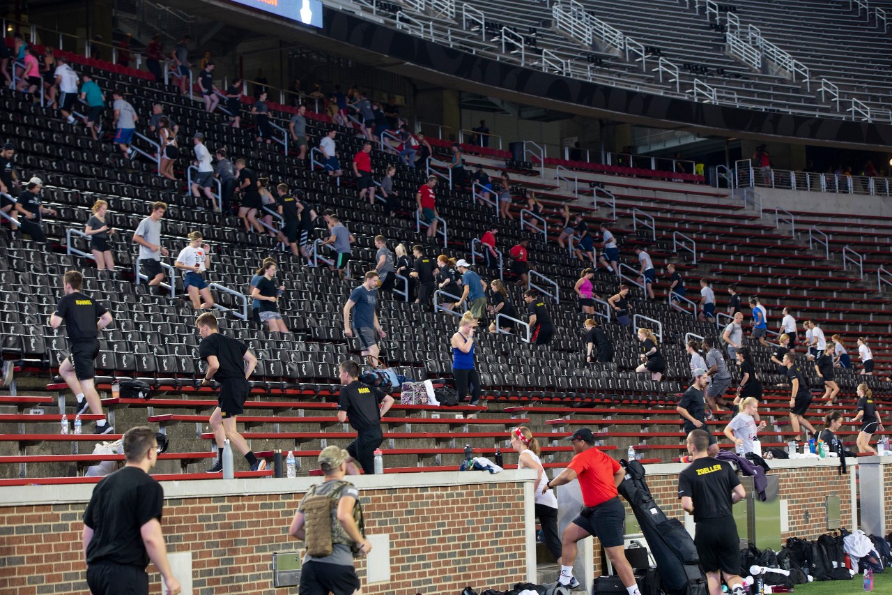 University of Cincinnati students, faculty and community participated in the annual 9/11 Memorial Run at Nippert Stadium. Veterans Programs & Services Office, who organized the event with UC’s Army and Air Force ROTC detachments. UC/Joseph Fuqua II