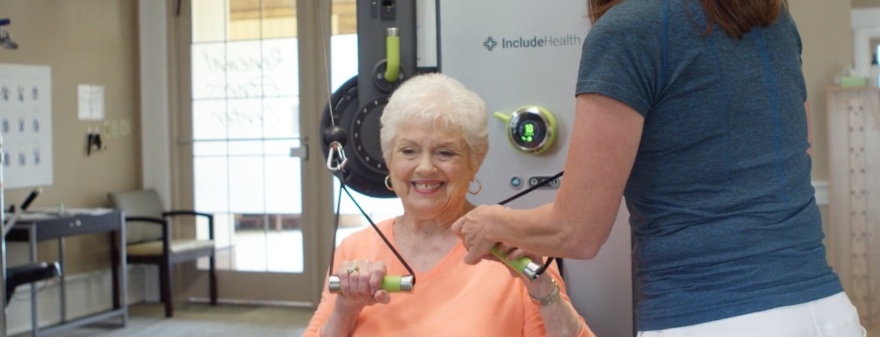 Older woman working out