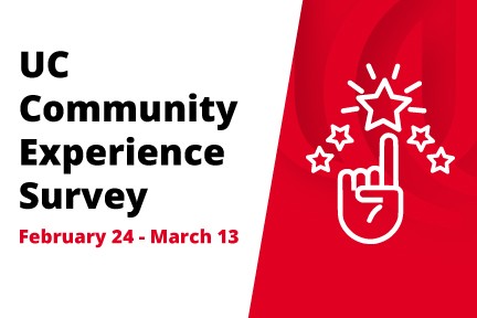 graphic with survey name UC Community Experience Survey