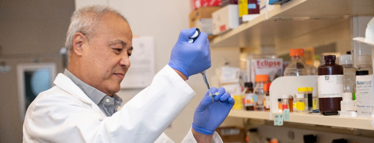 Xiaoyang Qi in his lab 