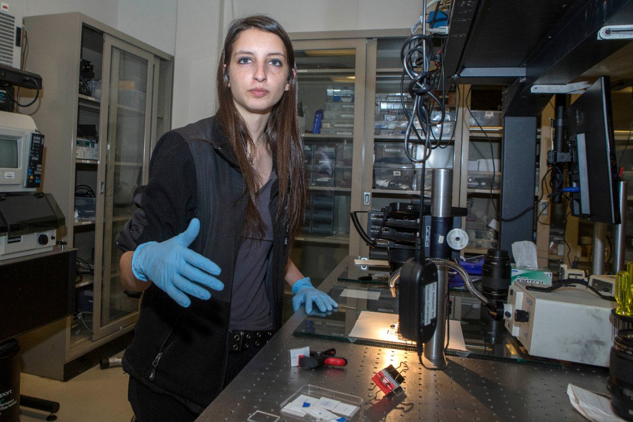 Assistant Vice president Jason Heikenfeld, PhD shown here in his office and labs at Rhodes Hall. UC/Joseph Fuqua II