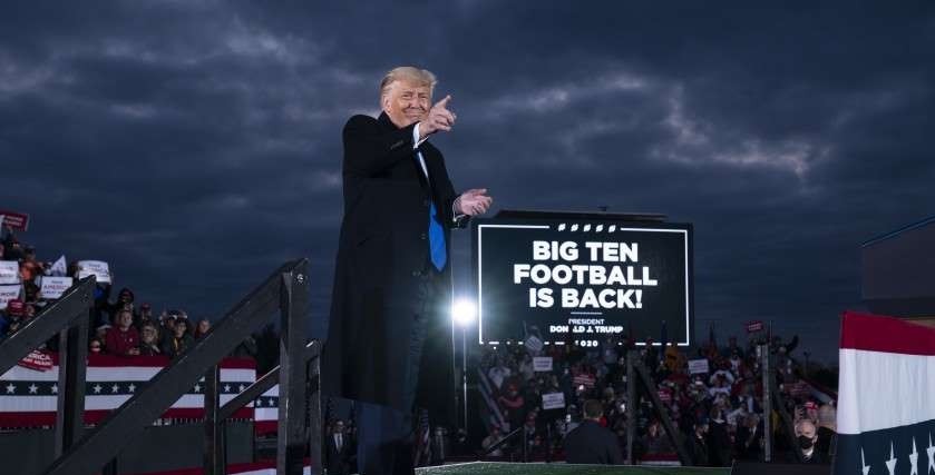 Trump at a presidential rally 