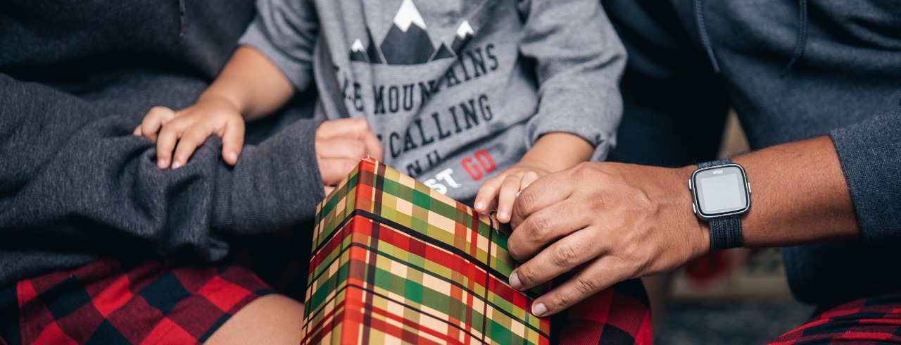 Family opening presents