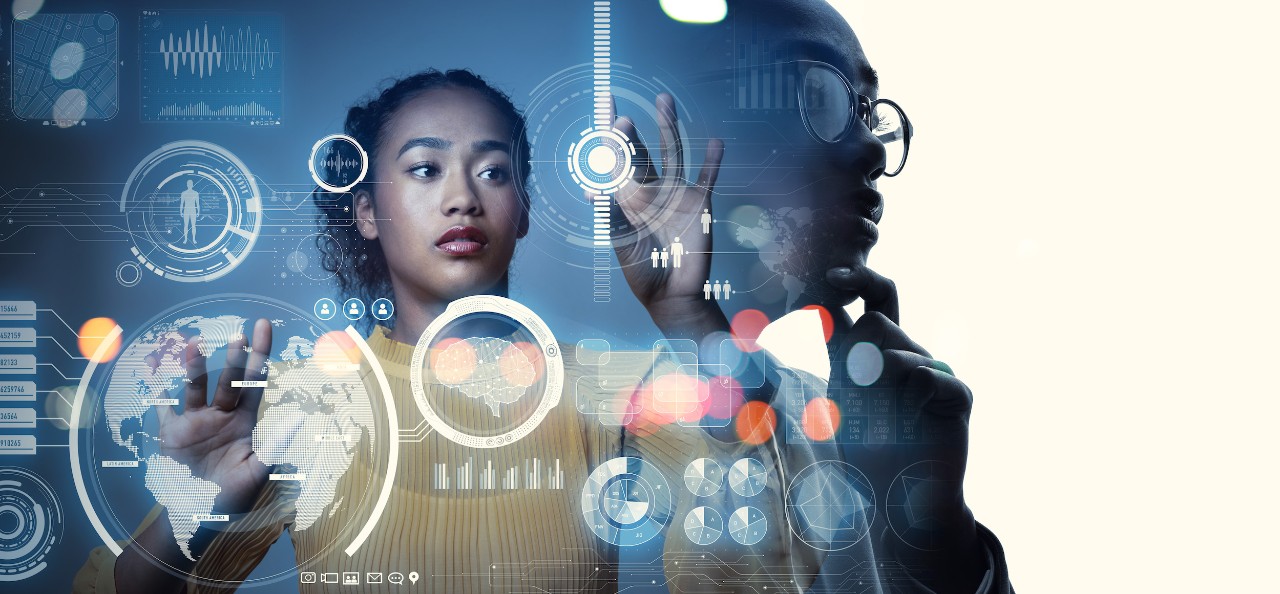 Blue and white graphic of public health field careers 