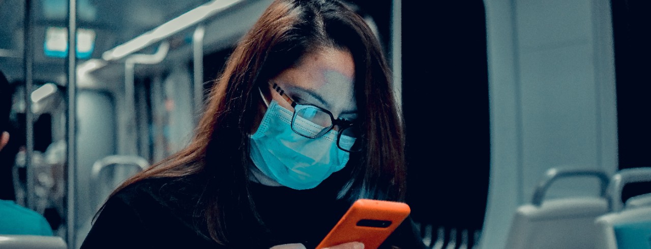 Masked girl on dating app