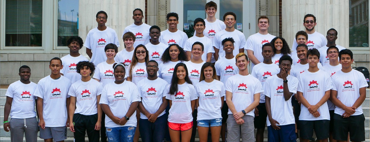 group of students in white shirts 