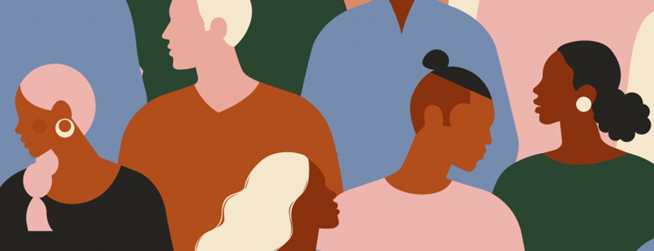 A graphic illustration of a diversity conference provided by the Cleveland Institute of Music.