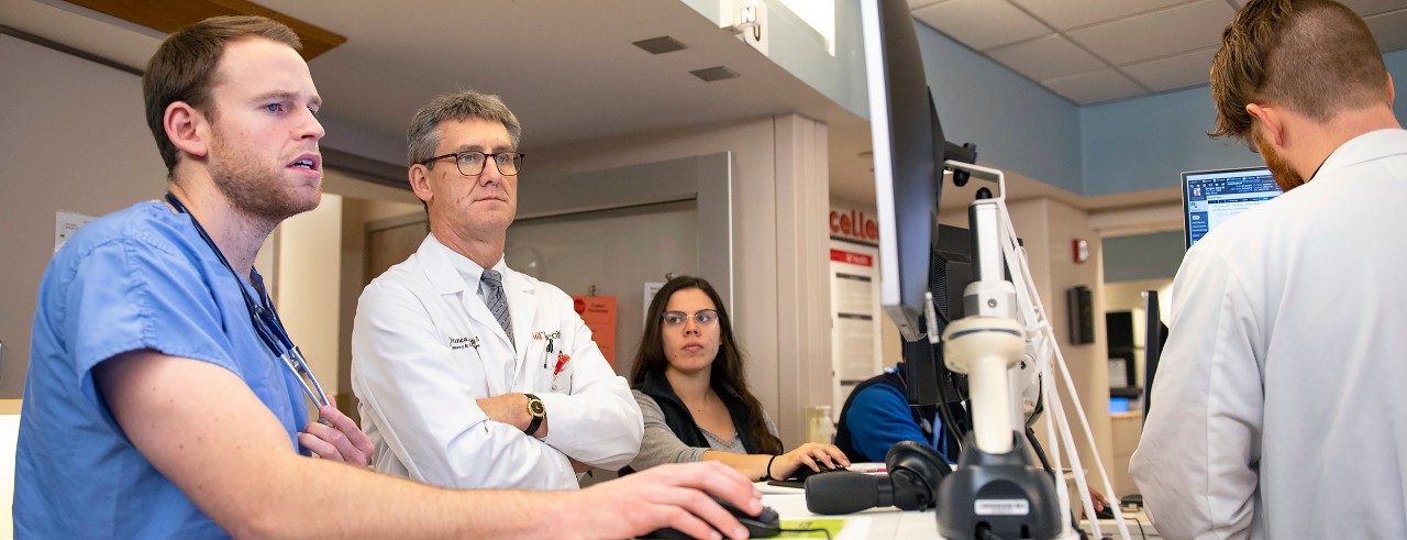 Duncan Hite, MD, with staff at UC Medical Center