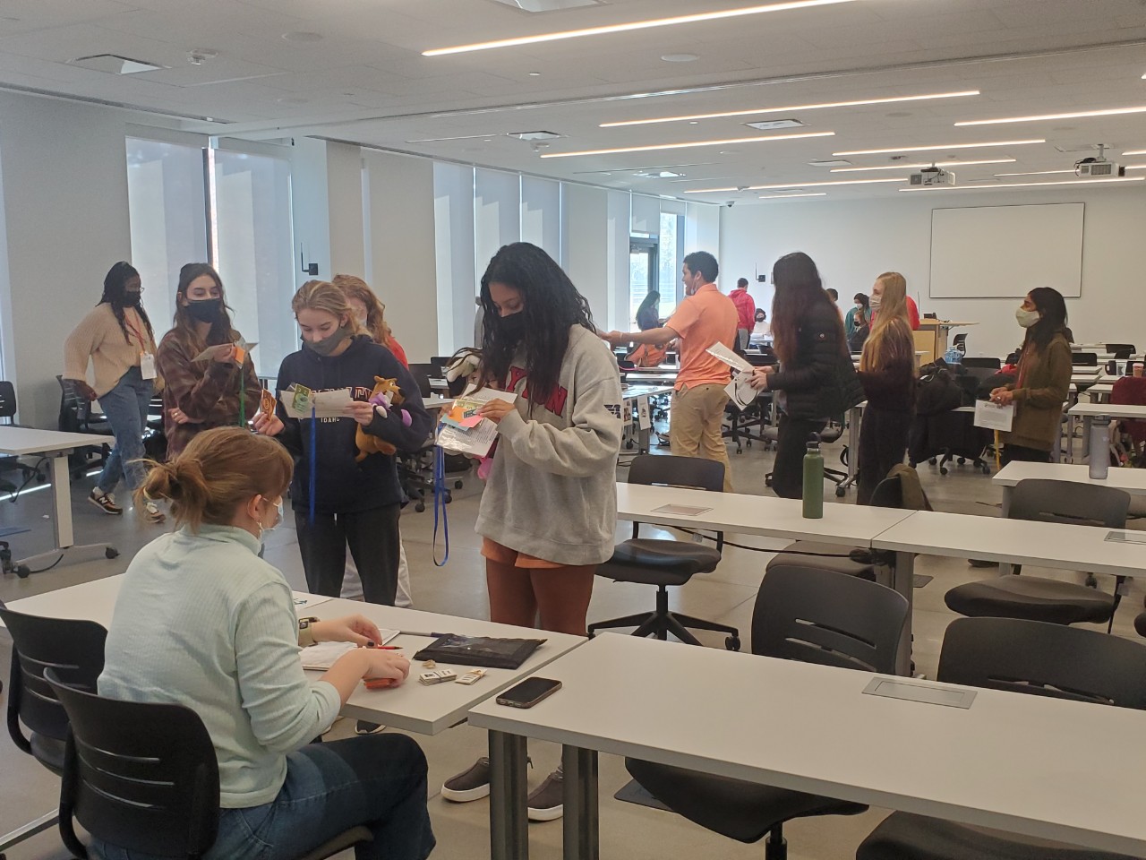 Students participate in a classroom exercise.