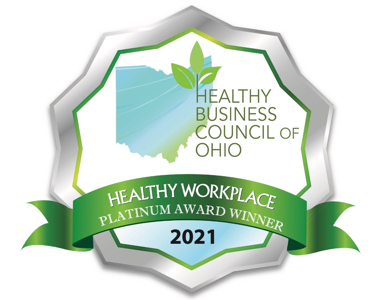 Healthy Workplace Platinum Award banner 2021