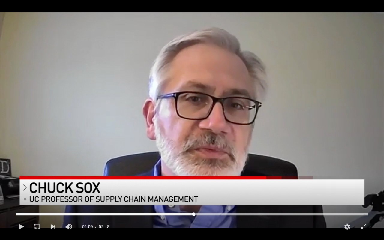 Man interviewed during televised news report.