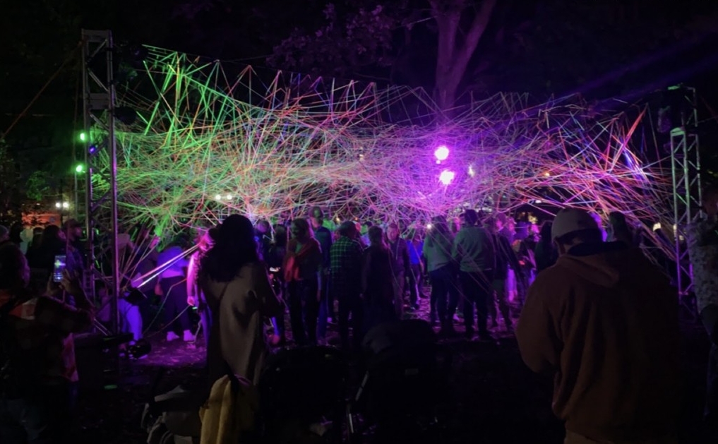 A 2022 BLINK installation featuring webbed lights. Photo/Sage Dadiani Shepard