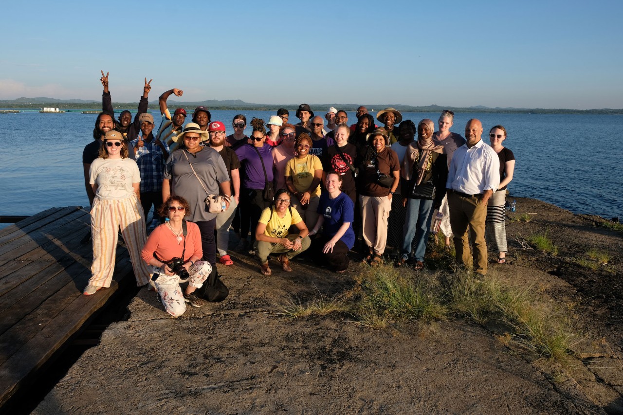 Group shot of students and staff in Tanzania