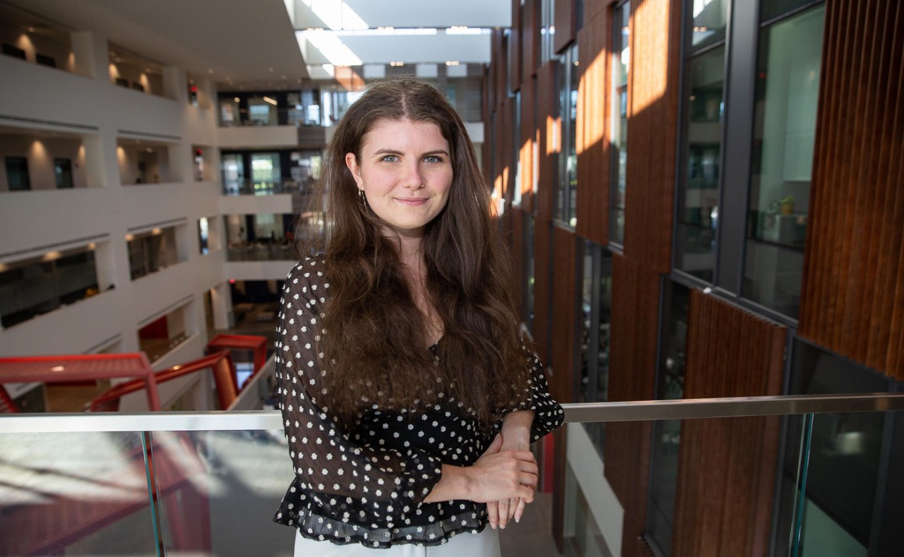 Portrait of Ella Marcil at Clifton Court Hall.