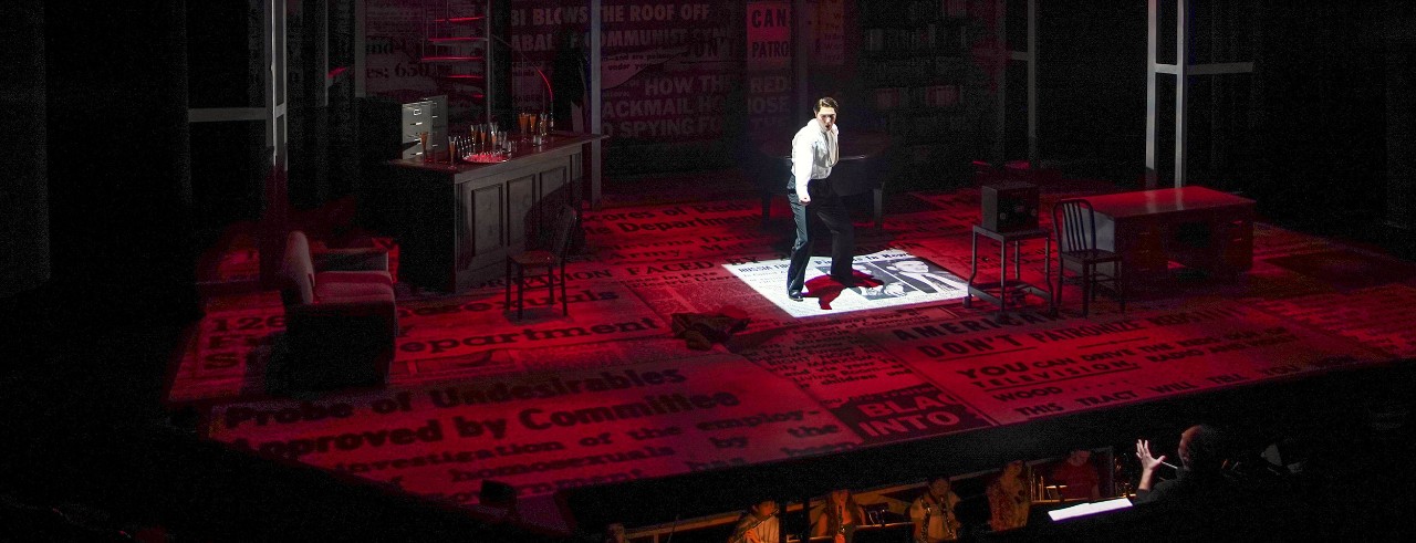 A production shot from Fellow Travelers at CCM.