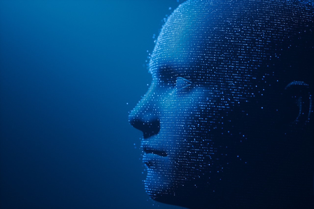 A digital representation of a human face.