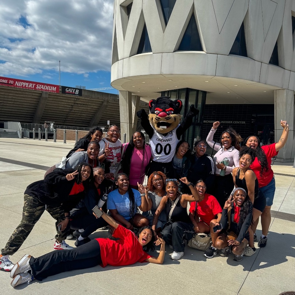 Jordyn Bailey and other students with Bearcat