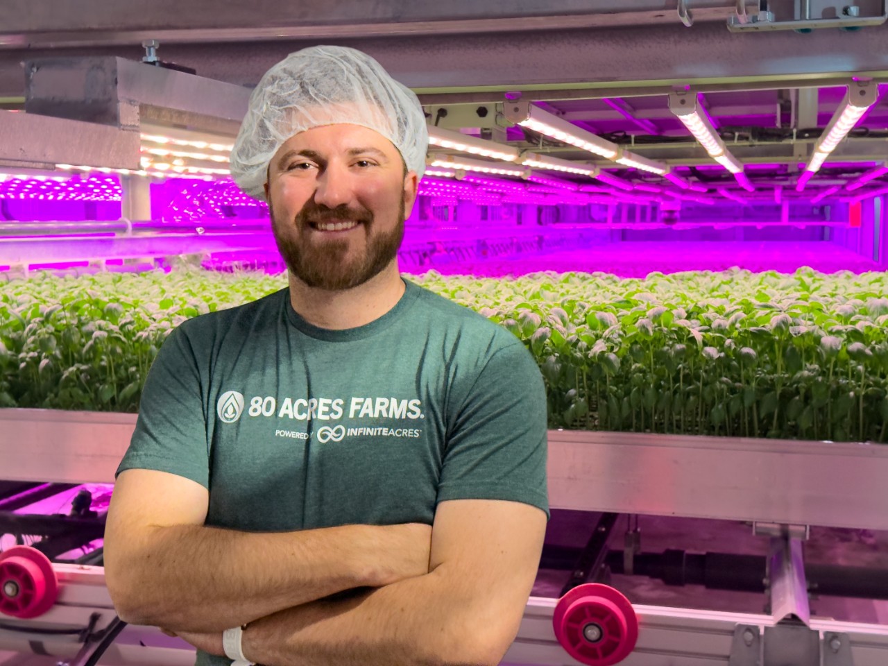 A headshot of vice president, Noah Zelkind, 80 Acres Farms.