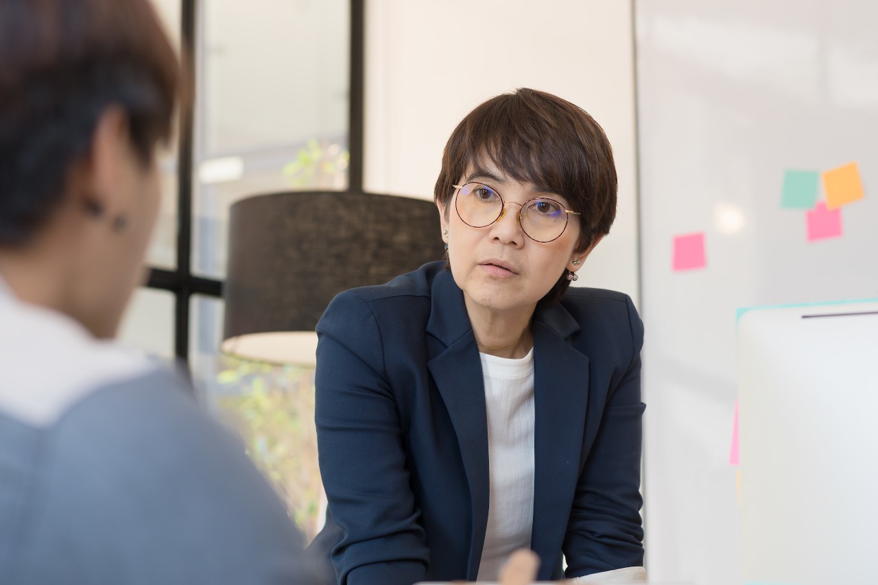 Woman during a job interview. Photo/Adobe Stock