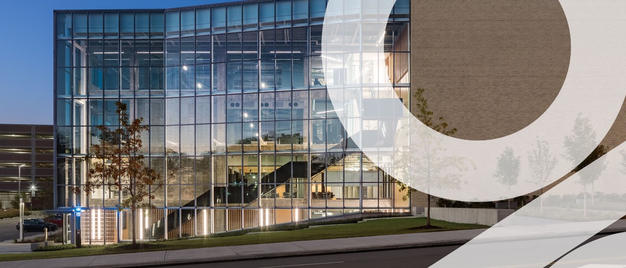 1819 building encased in glass