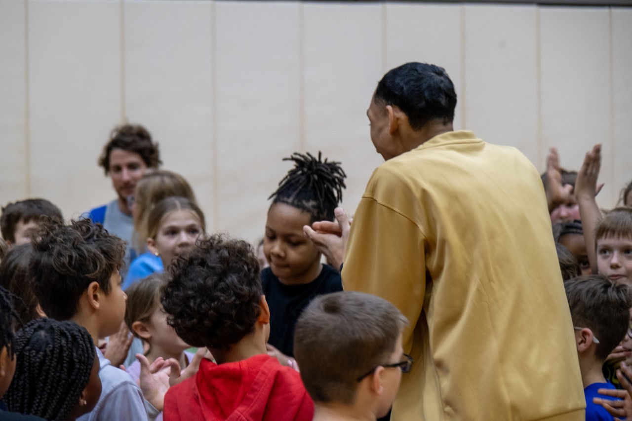 Students and coach at unified skills day