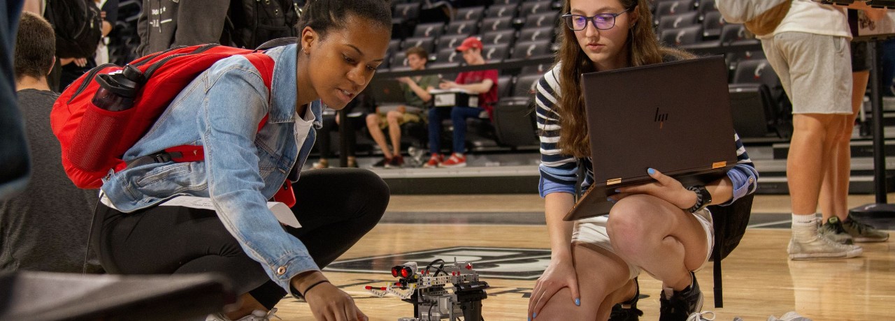 CEAS students competing in robotics competition