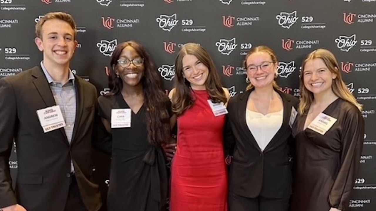 Group of five students