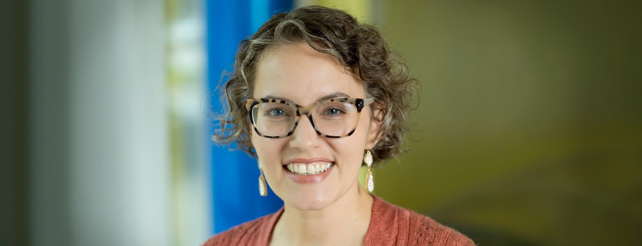 A portrait of CCM Assistant Dean of Prep and Community Engagement Maggie Perrino. 